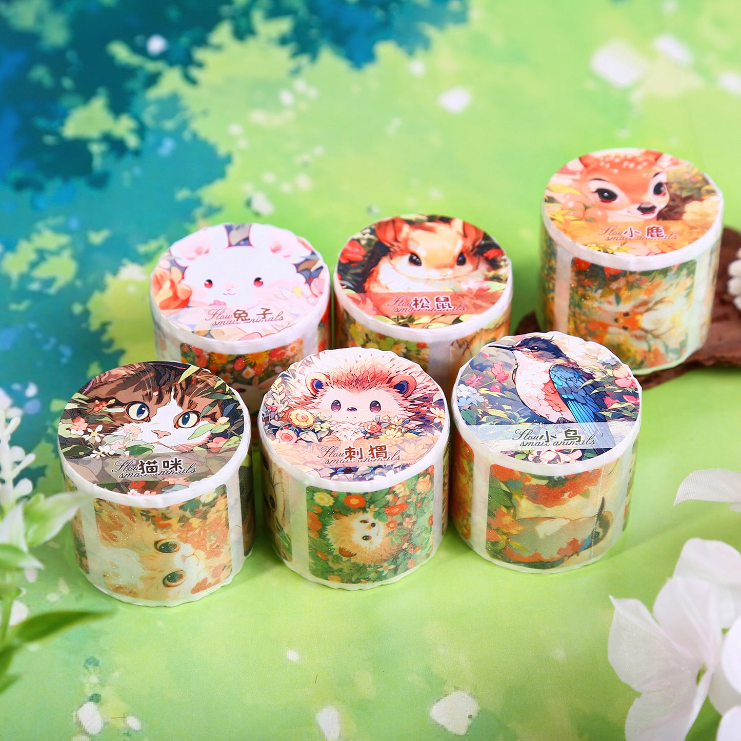 1 Roll Small Cute Animal Washi Stickers Tape HCXDW