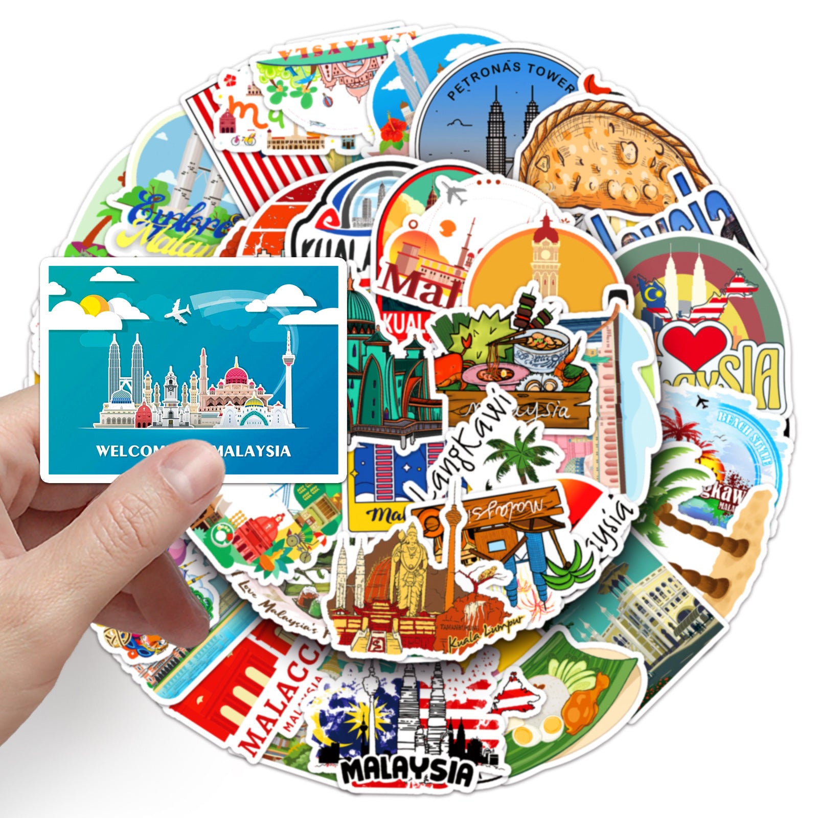 50Pcs Malaysia Travel Vinyl Stickers TRV15