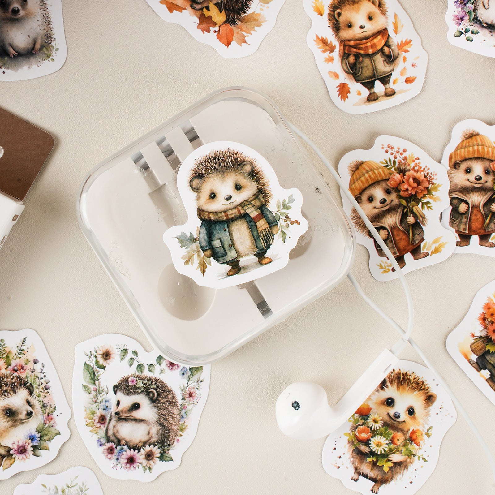 46 Pcs Hedgehog Stickers CWHJ