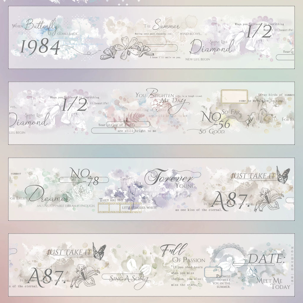 Floral Decorative Tape Rolls- Pastel Film Base