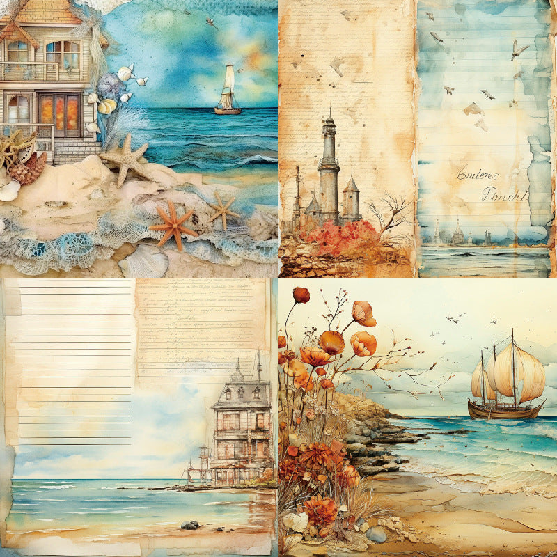 6 inch Beach House Scrapbook Paper Pad SKP340