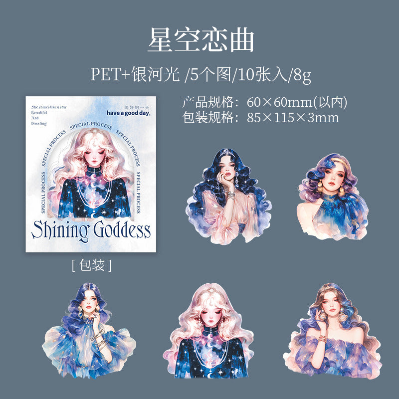 10 Pcs Girl PET Stickes SYNS