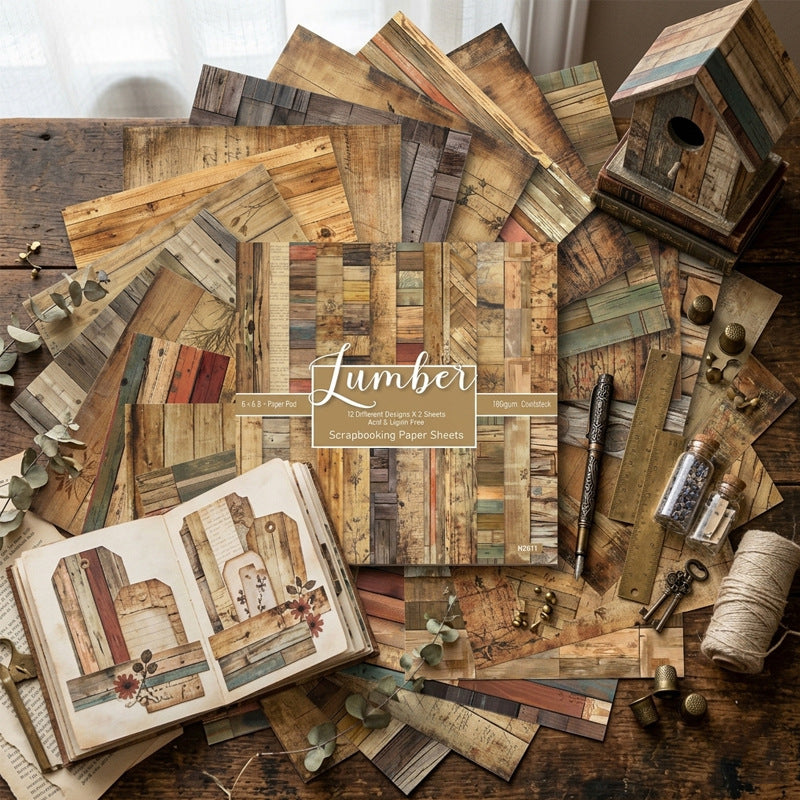 6 inch Rustic Timber Scrapbook Paper Pad SKP611