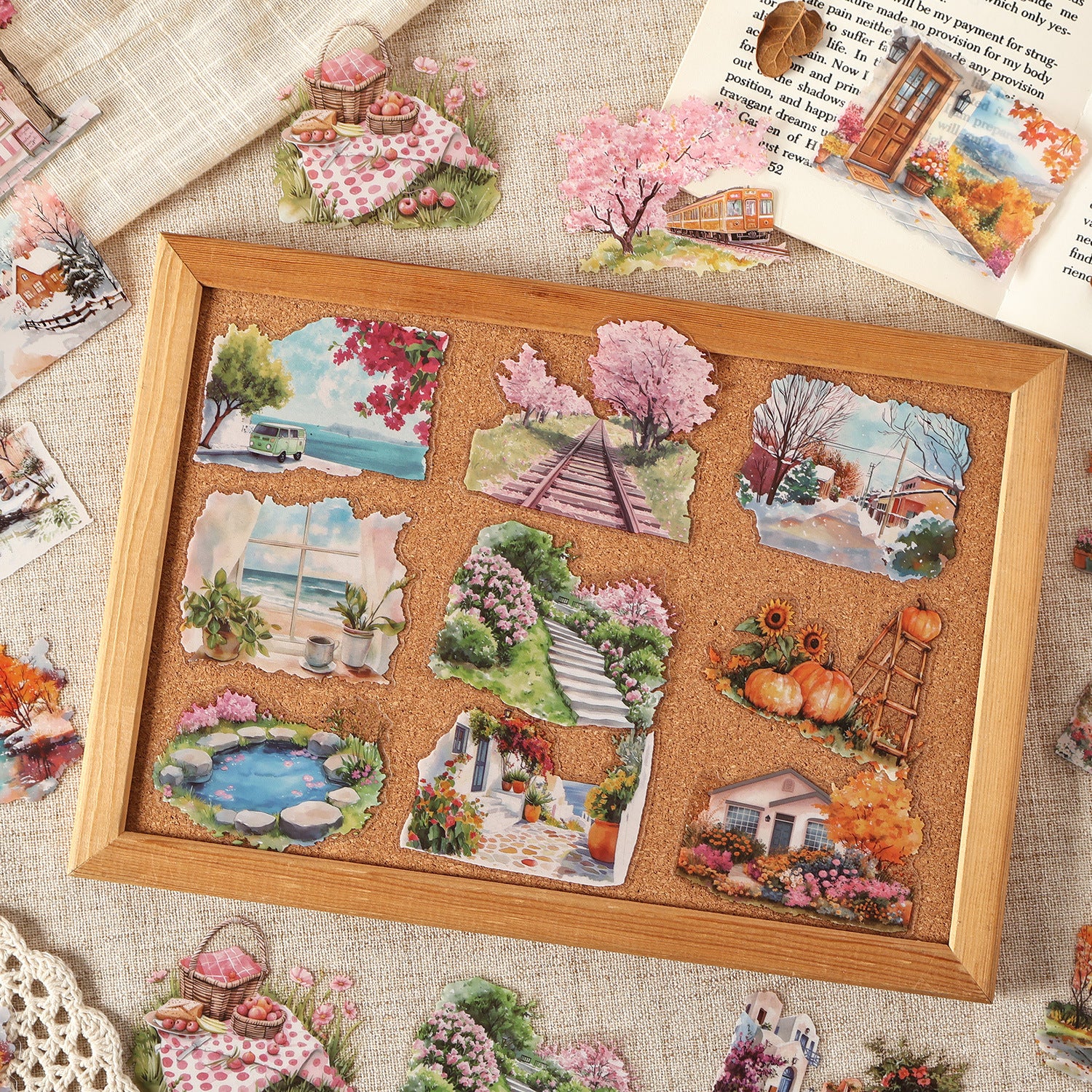 20 Pcs Travel Landscape PET Stickers SJXG