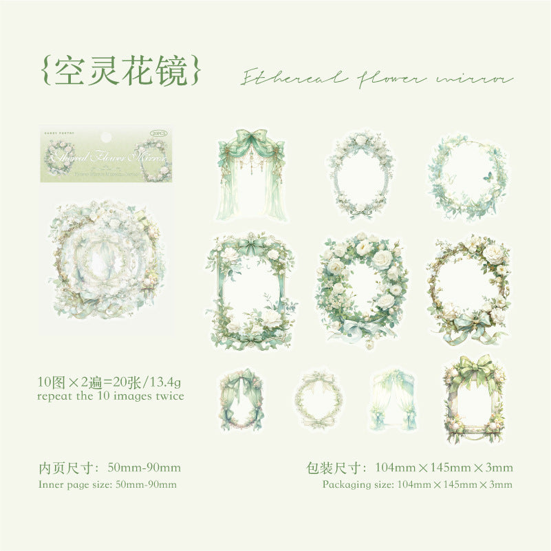 20 Pcs Floral Door PET Stickers HJBWG