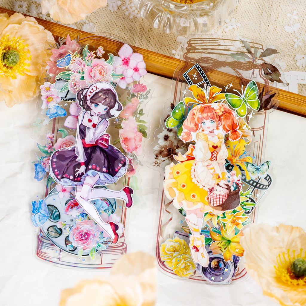 20 Pcs Flowers PET Stickers HZLG