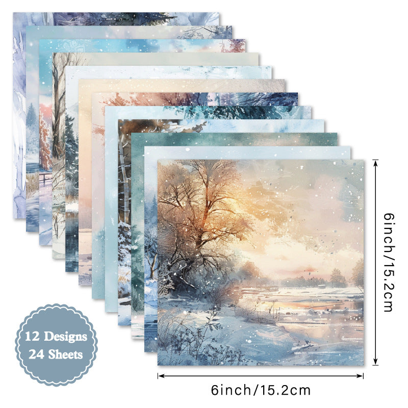 6 inch Winter Forest Scrapbook Paper Pad SKP564