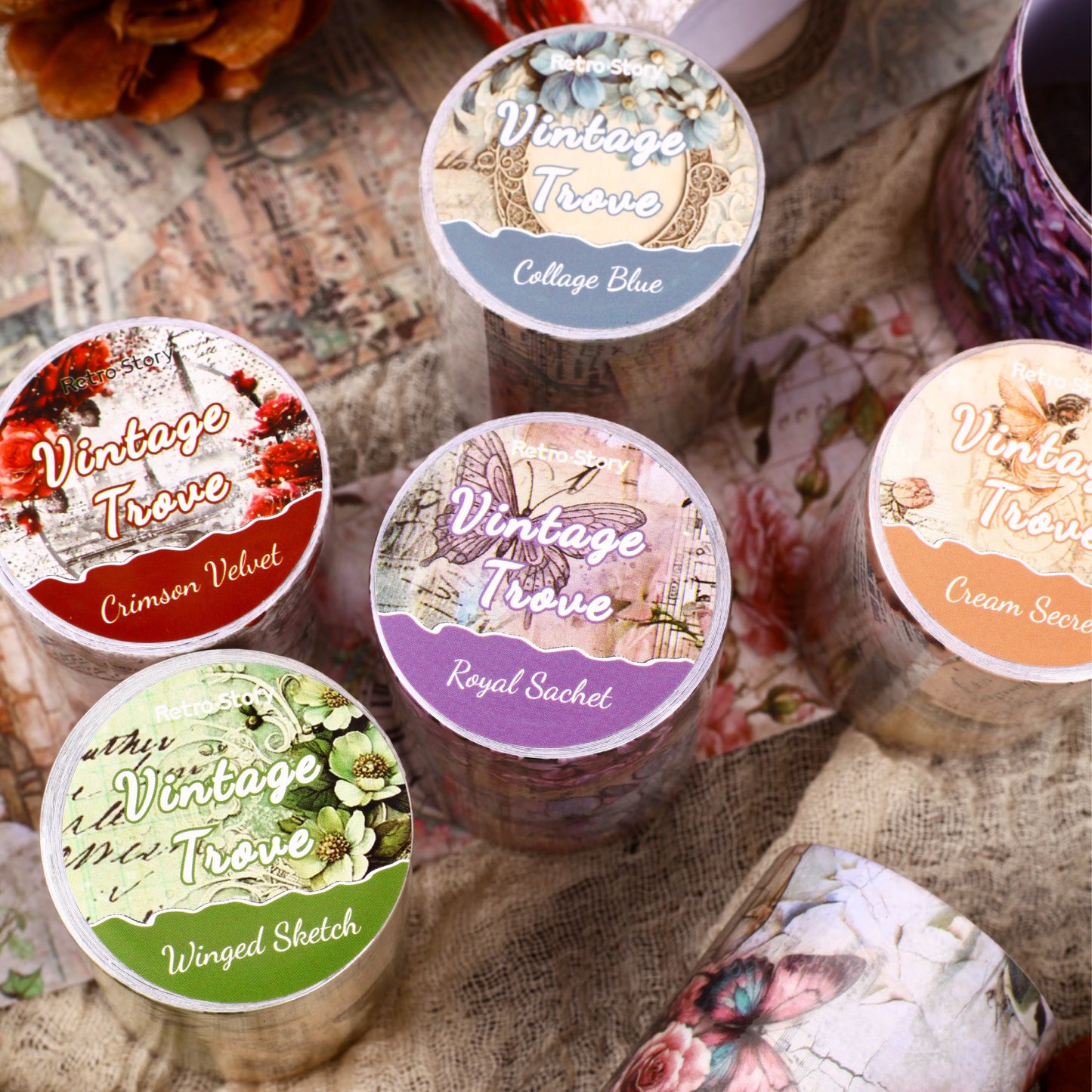 1 Roll Vintage Floral Washi Tape FGMC