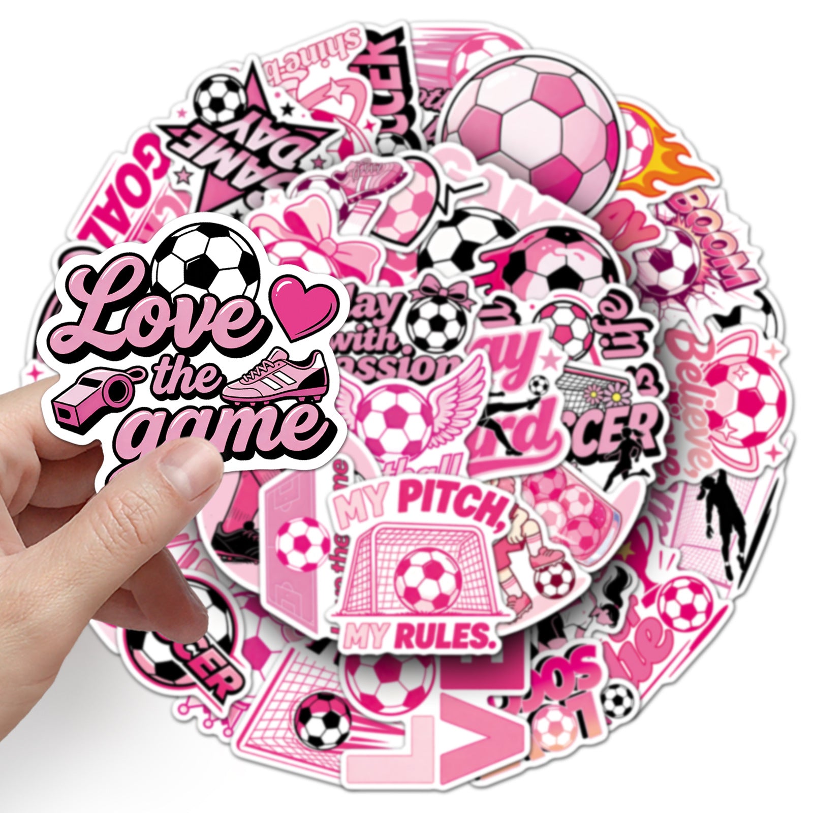 50Pcs Football Theme Waterproof Vinyl Stickers STY07