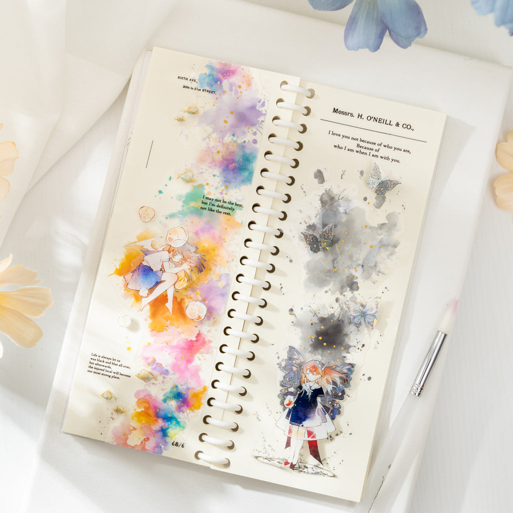 10 Pcs Watercolor PET Stickers SCHB