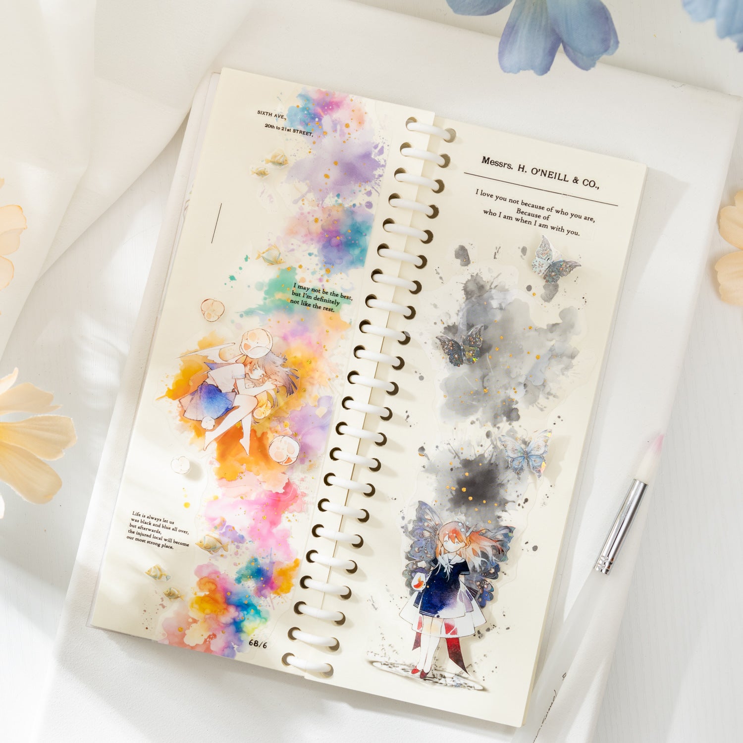 10 Pcs Watercolor PET Stickers SCHB