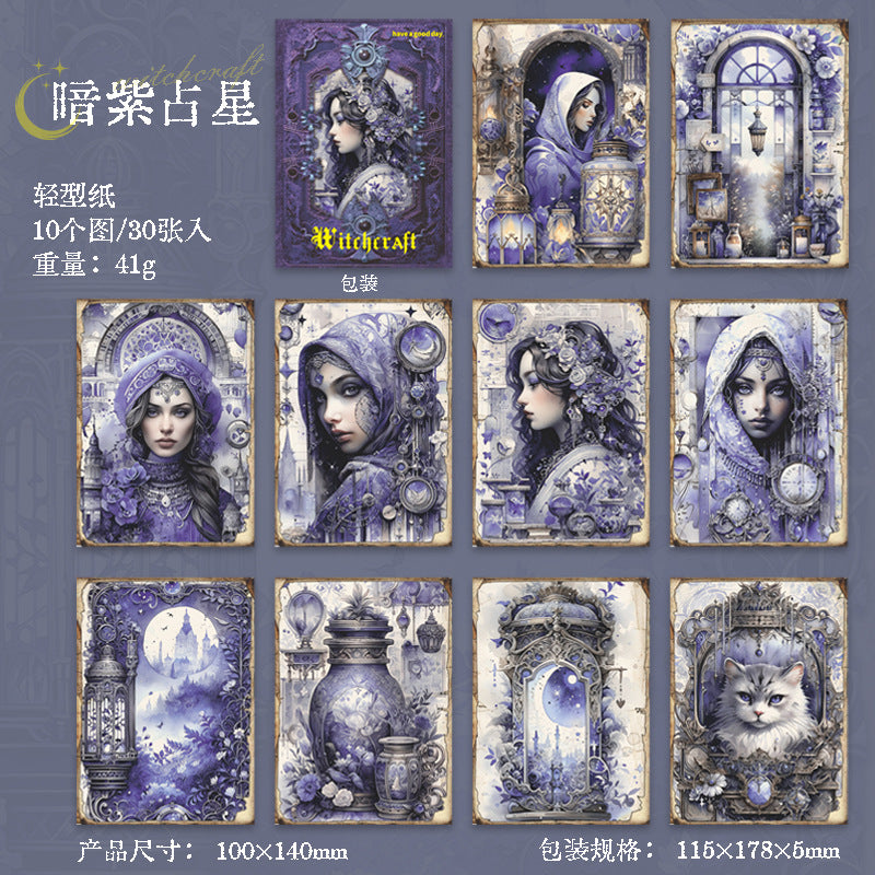 30 Pcs Witch Scrapbook Paper WSMM