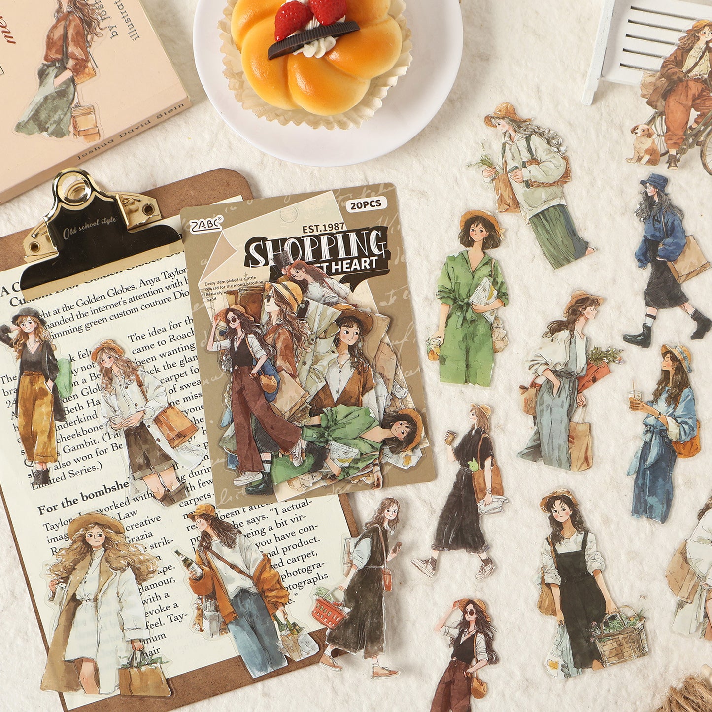 20 Pcs Cozy Girl Life PET Stickers SSSH