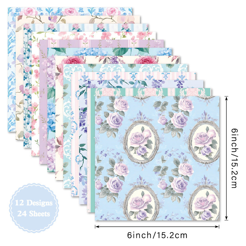 6 inch Floral Scrapbook Paper Pad SKP606