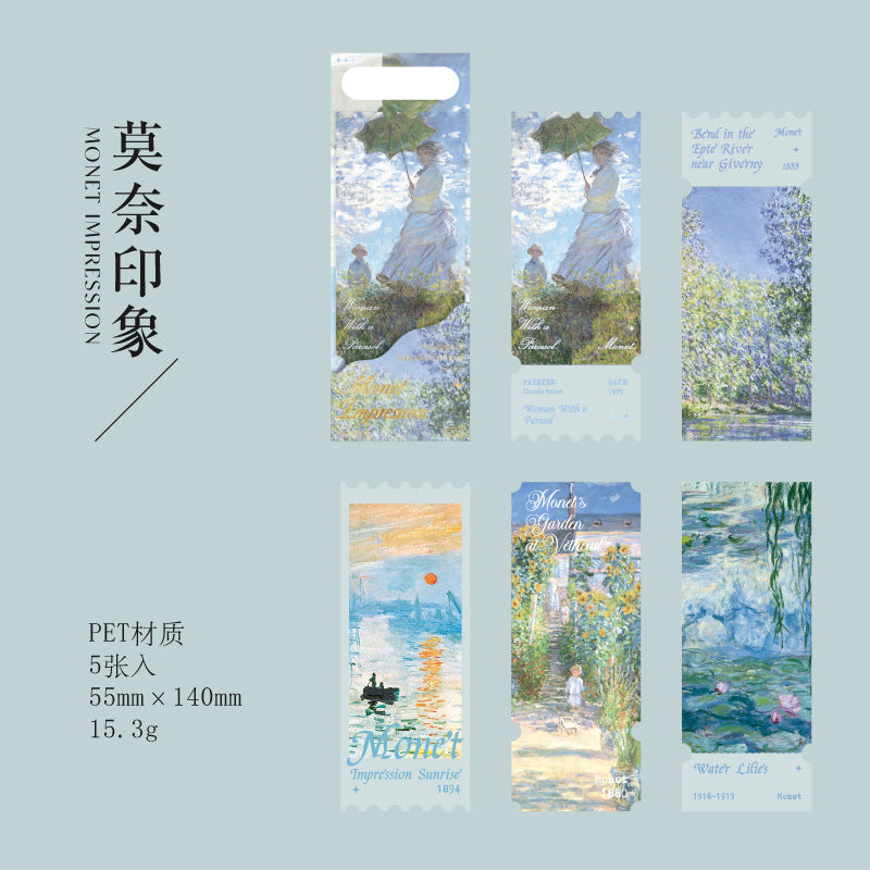 5 Pcs Oil Painting PET Bookmark MHBWG