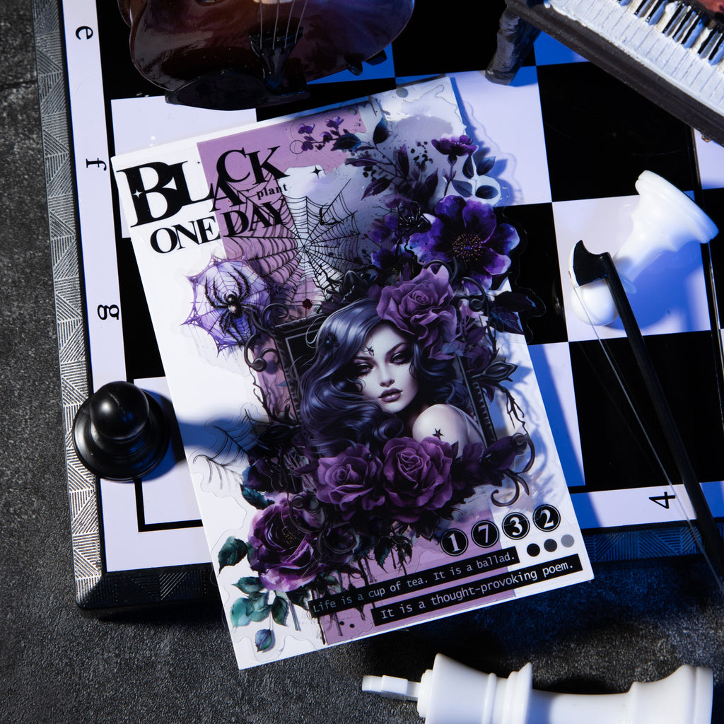 20 Pcs Dark Themed PET Stickers YSJL