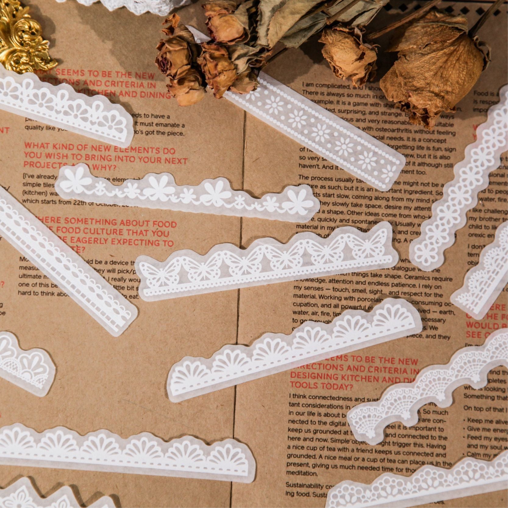 18 Pcs Lace Washi Stickers BZXL