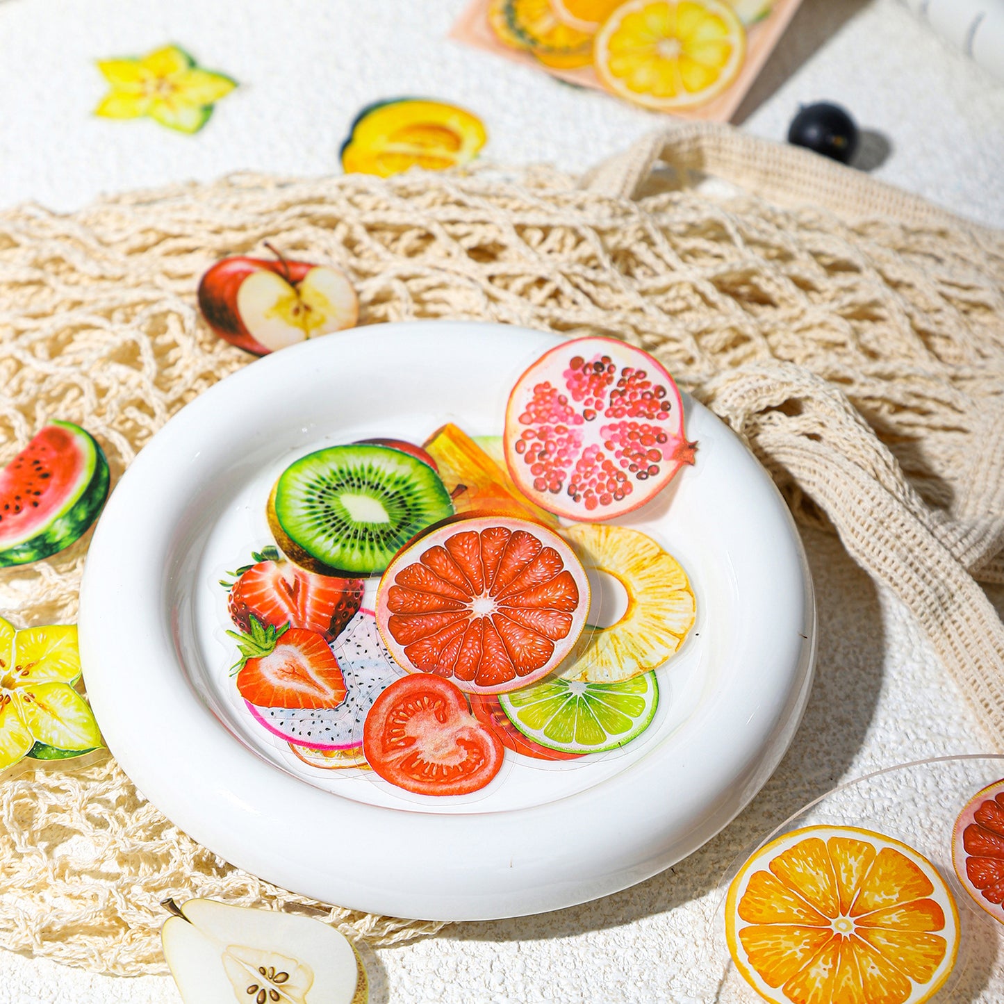 20 Pcs Fruit PET Stickers MWQP