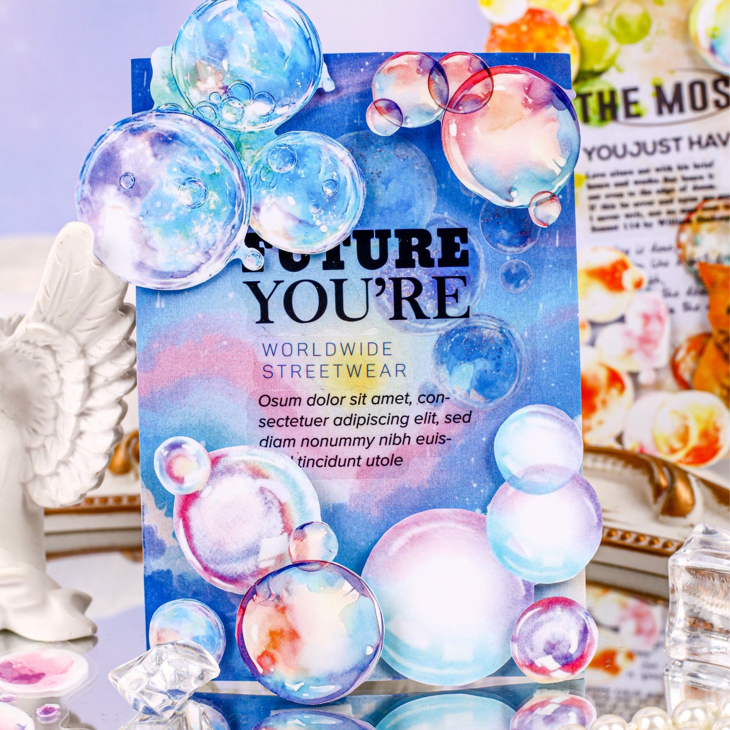 15 Pcs Bubble PET Stickers MPQJ