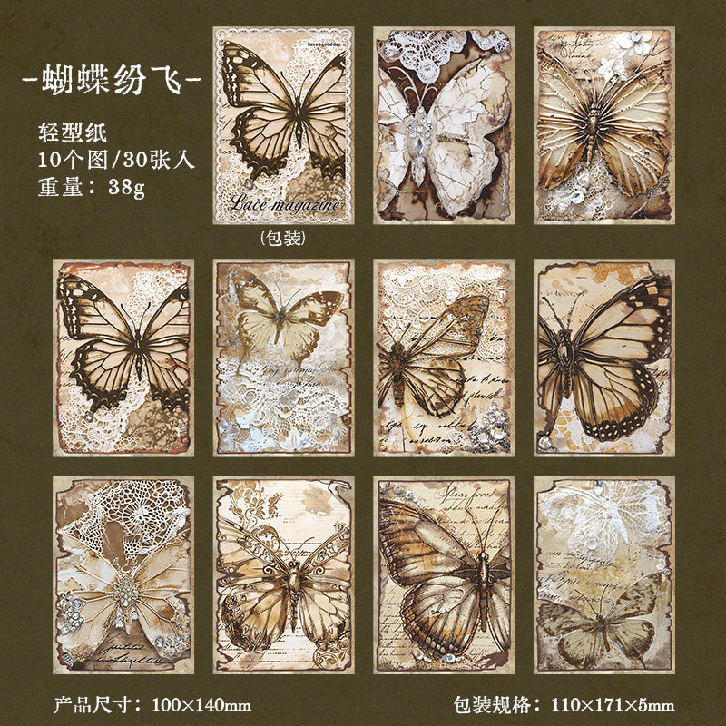 30 Pcs Vintage Scrapbook Paper LSZZ