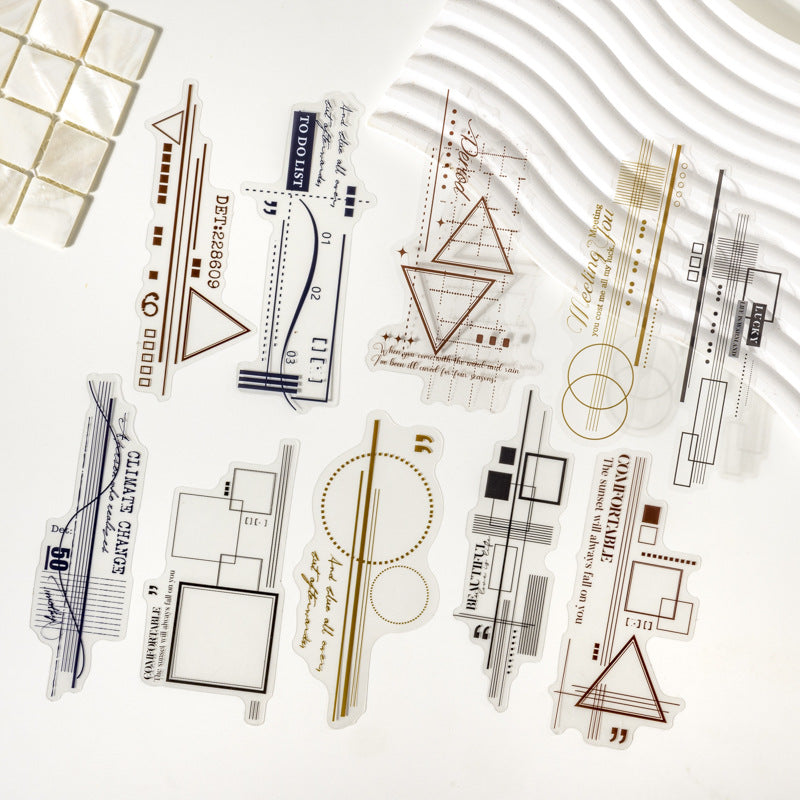 20 Pcs Geometric Themed PET Stickers JHJZ