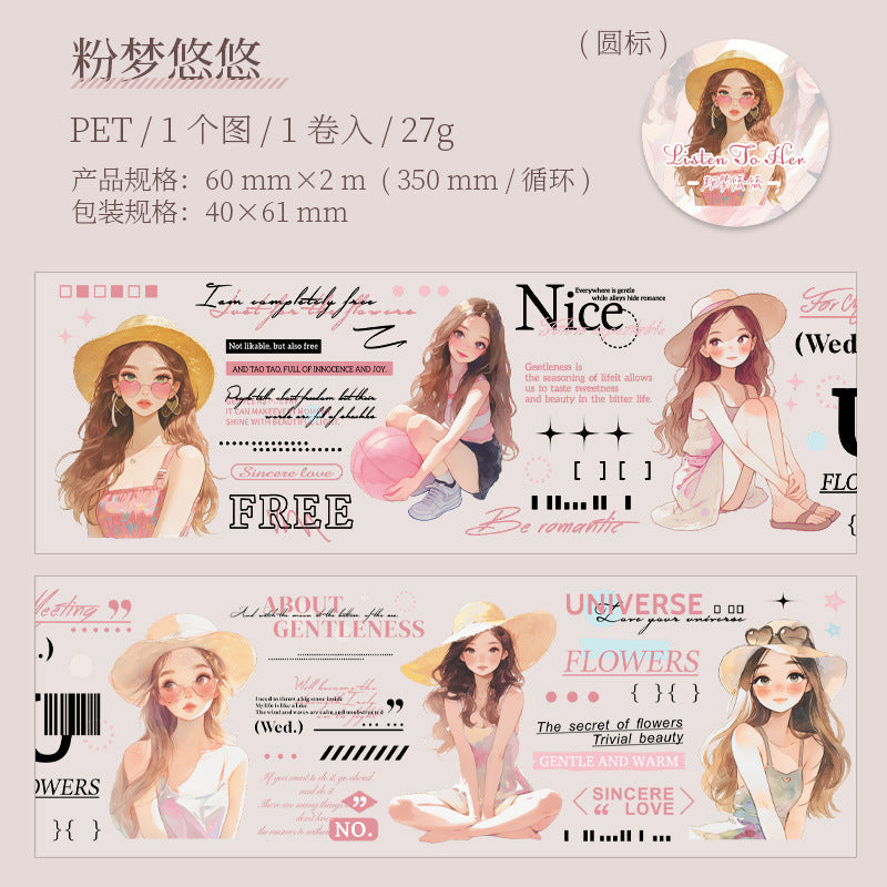 1 Roll Cute Girl PET Tape TTSXL