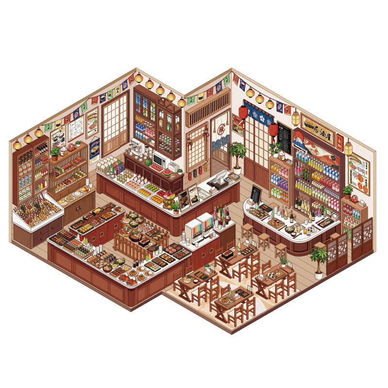 3D Shop Scene DIY Stickers Kit DPJY2