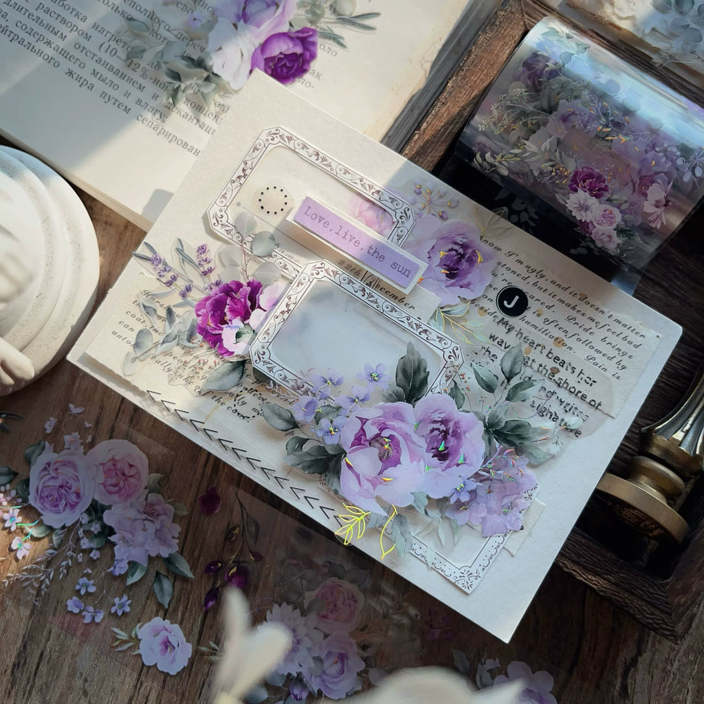 Floral Decorative Tape Rolls- Lavender Radiance