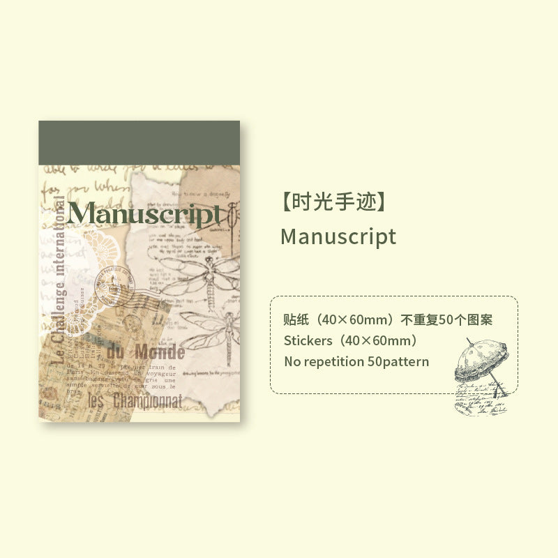 50 Pcs Washi Stickers Book JMSG