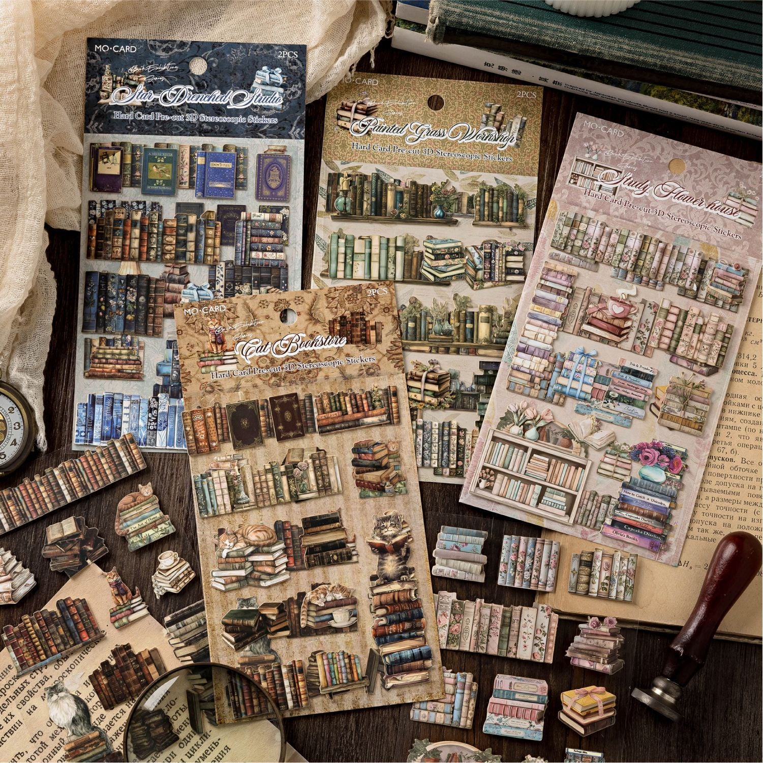 2 Sheets Reading Boolish Cardstock Stickers SJCLS