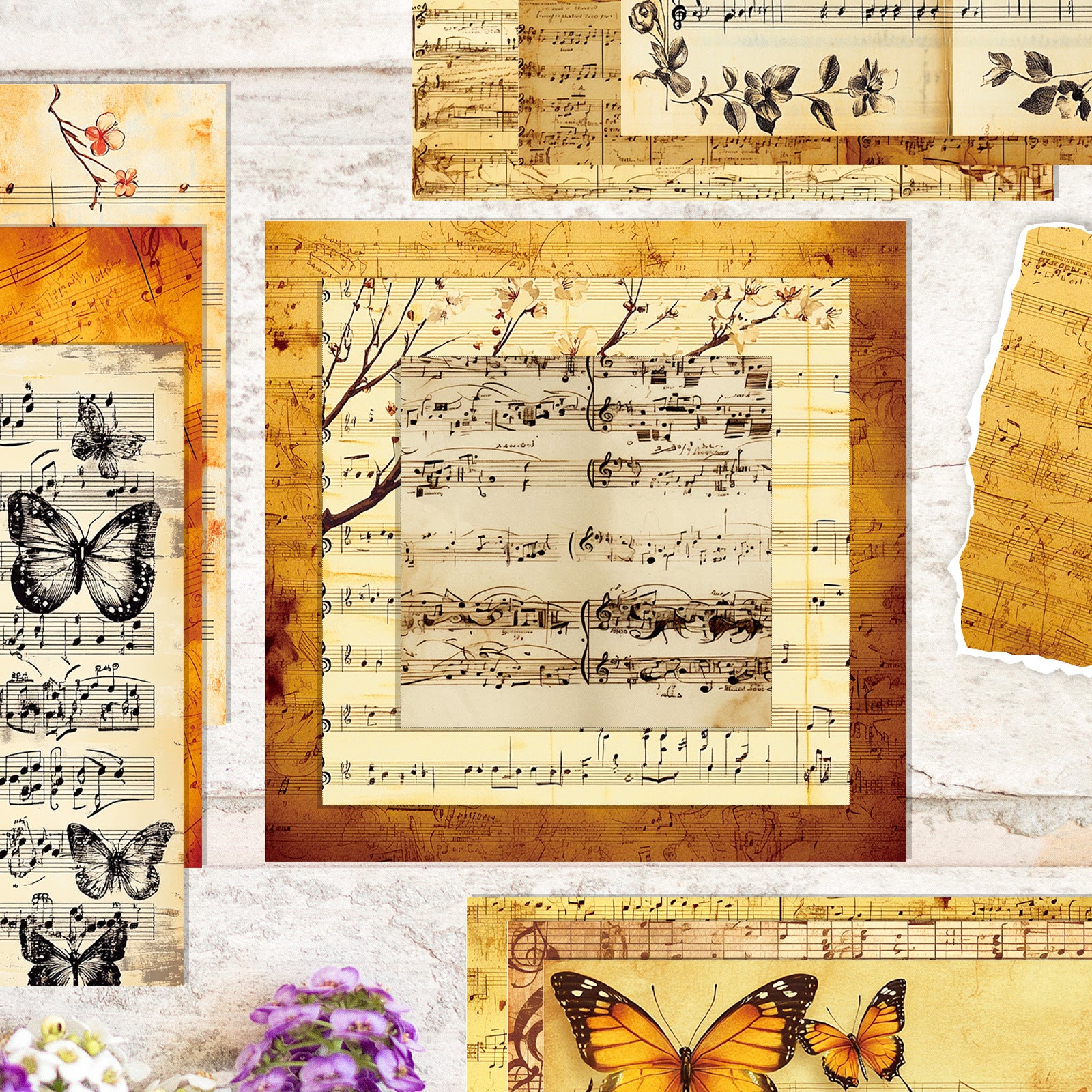 6 inch Music Sheet Scrapbook Paper Pad PA839