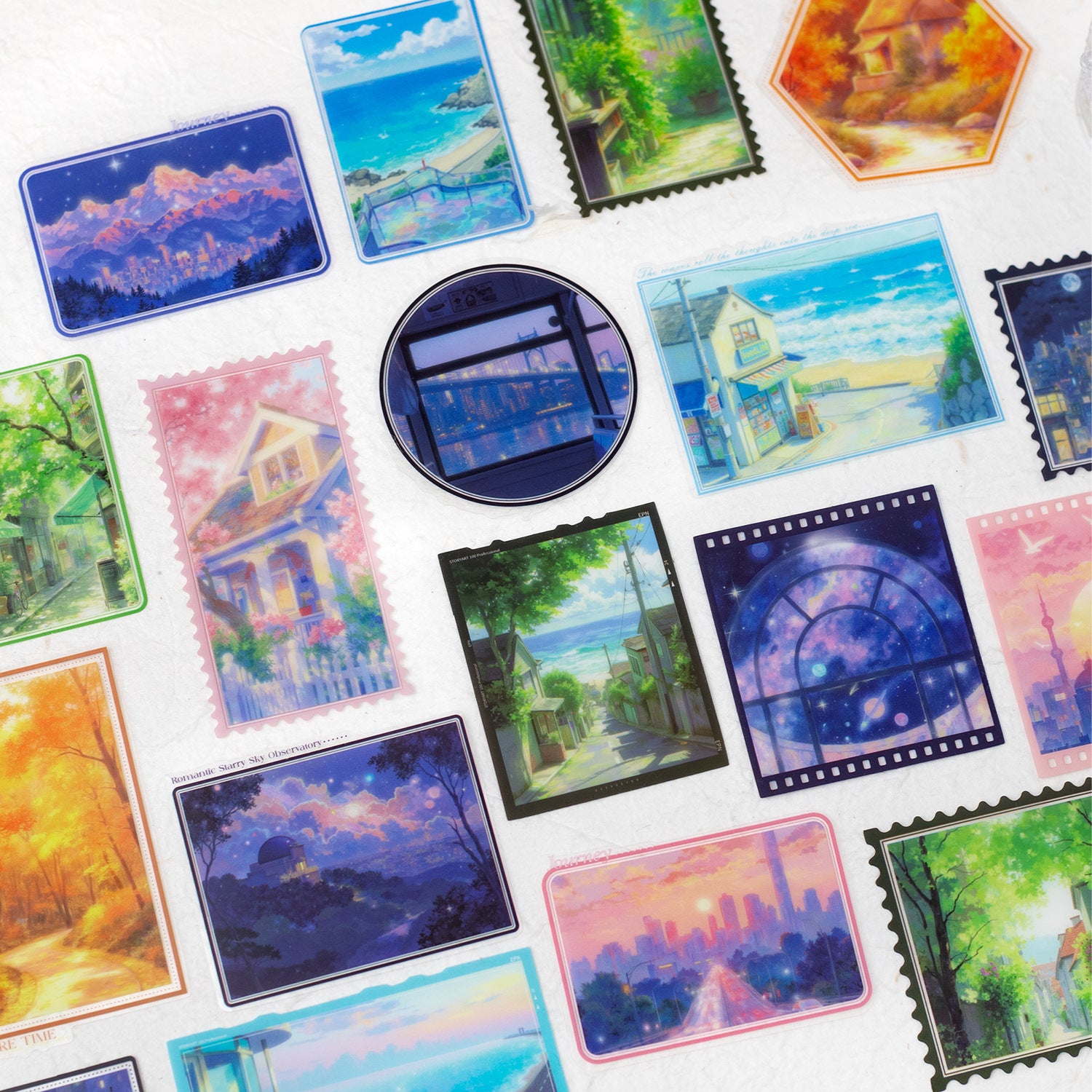 10 Pcs Travel Landscape PET Stickers TBLX