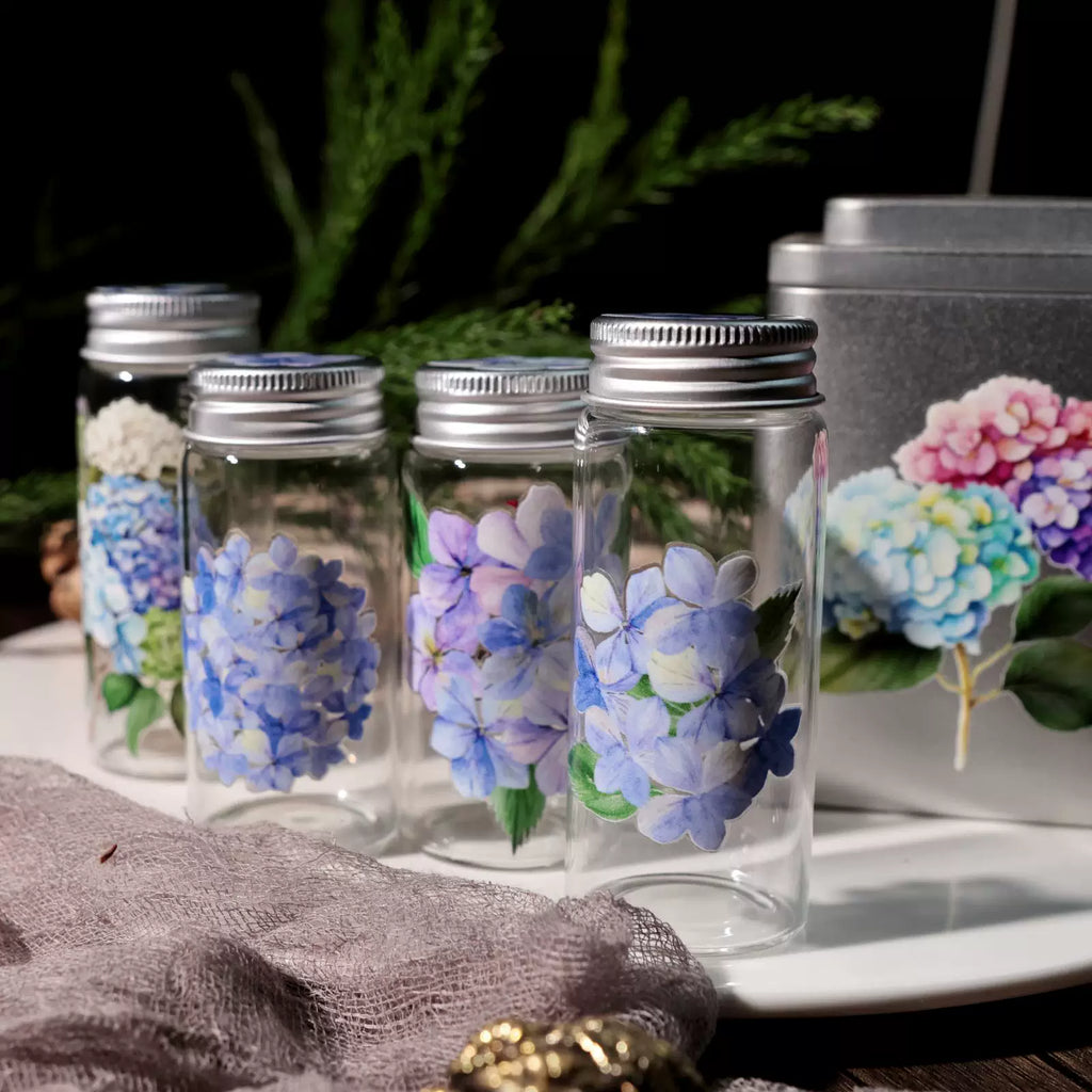 2 Sheets Waterproof Rub on Stickers - Hydrangea