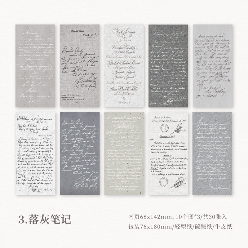 30 Pcs Vintage Scrapbook Paper WRDB