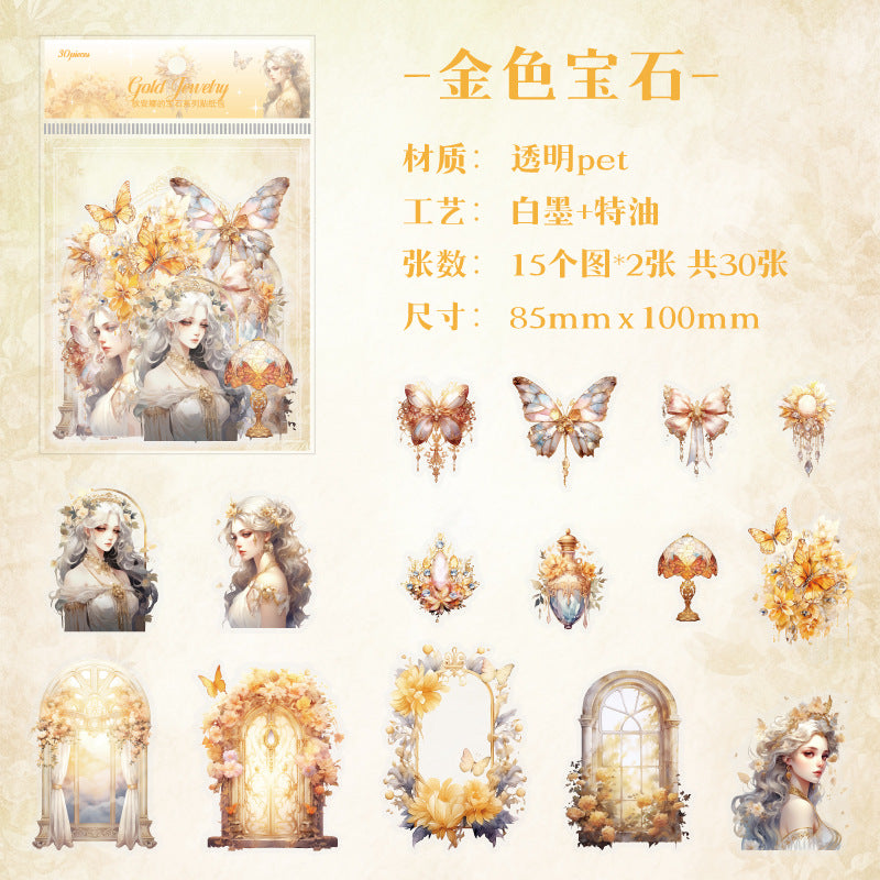 30 Pcs Creative PET Stickers DANBS