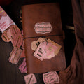 20 Pcs Vintage Leather Theme Label Stickers FPBQ