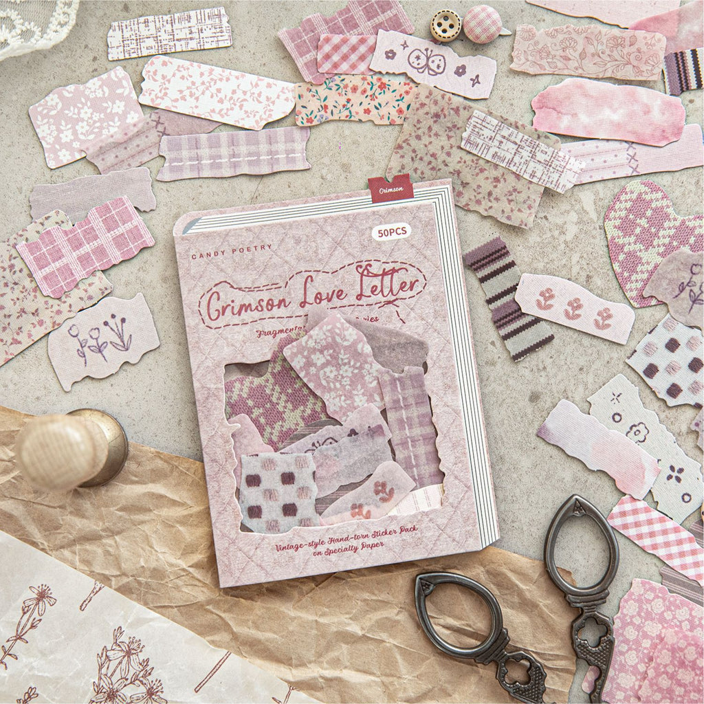 50 Pcs Fabric Theme Stickers LSBY