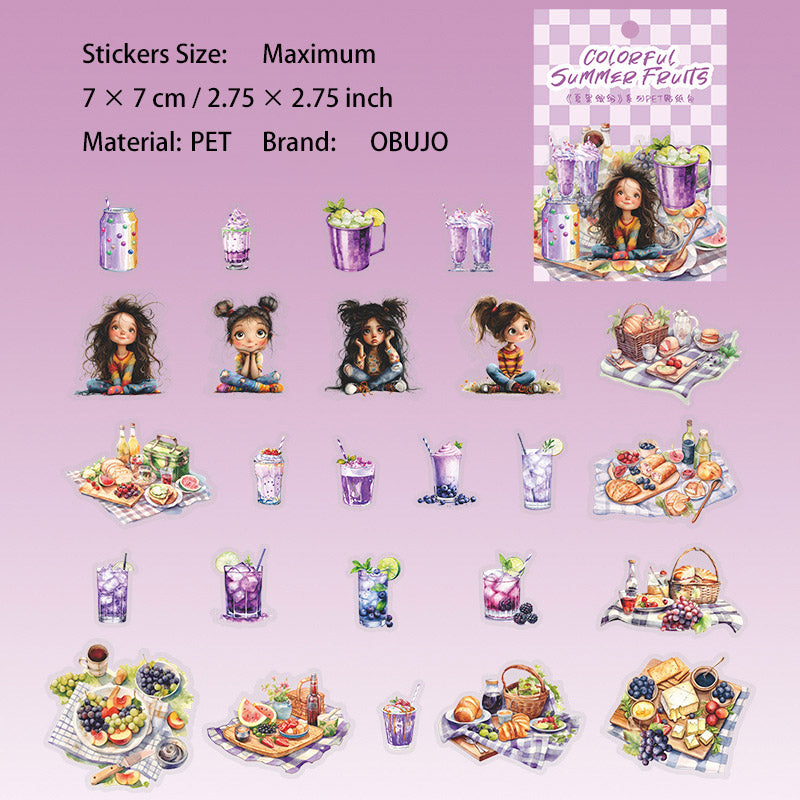 25 Pcs Summer Drink PET Stickers XGBF