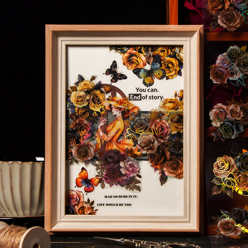 1 Roll Gold Foil Gothic Rose Stickers Tape LJHQJ