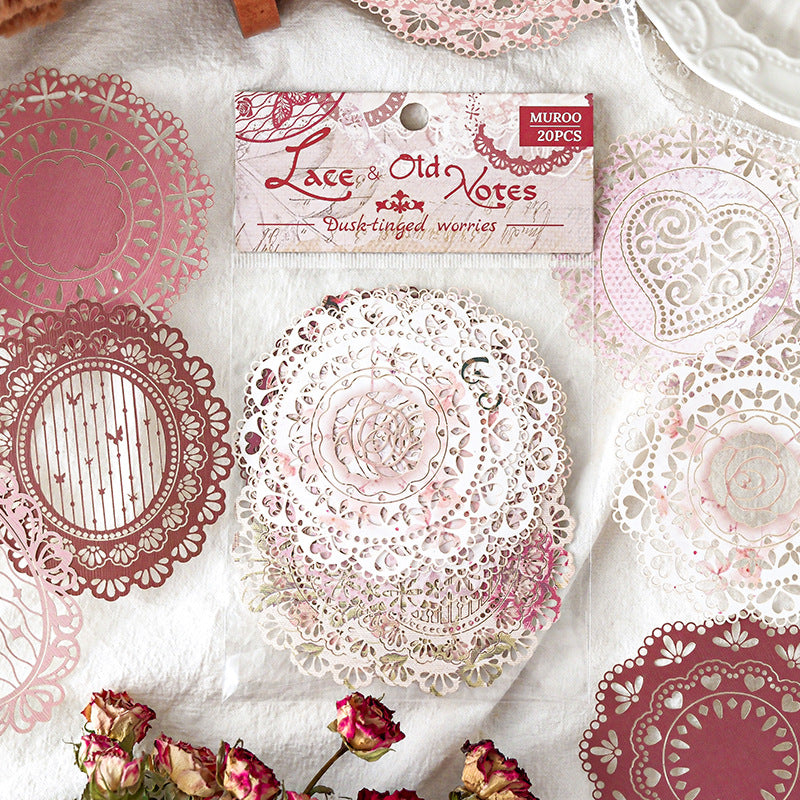 20 Pcs Vintage Lace Journal Paper LSJQ