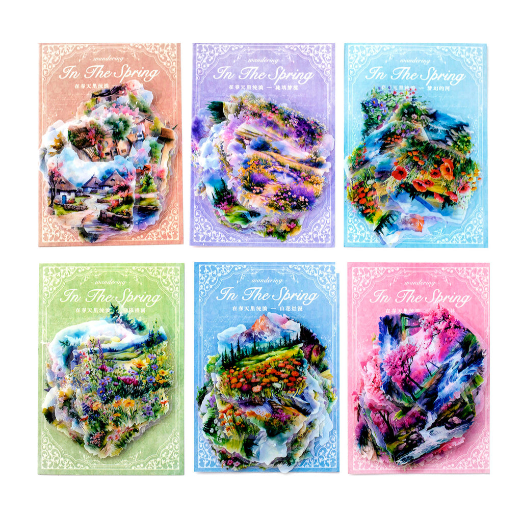 30 Pcs PET Landscape Stickers ZCTLLL