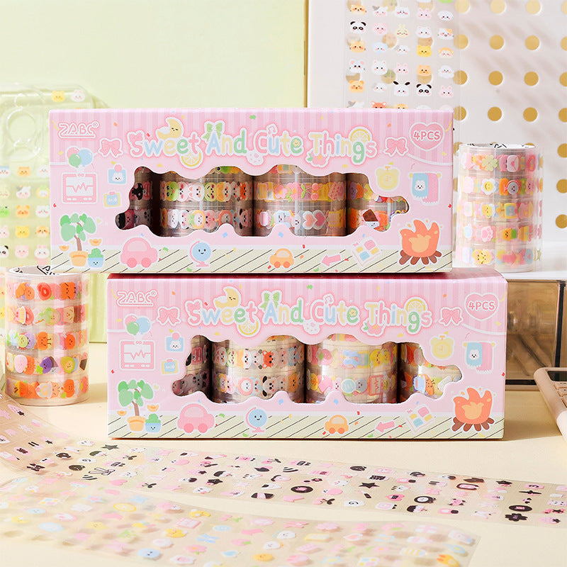 6 Rolls Cute Animal Emoji Planner Stickers Tape Set TYMW