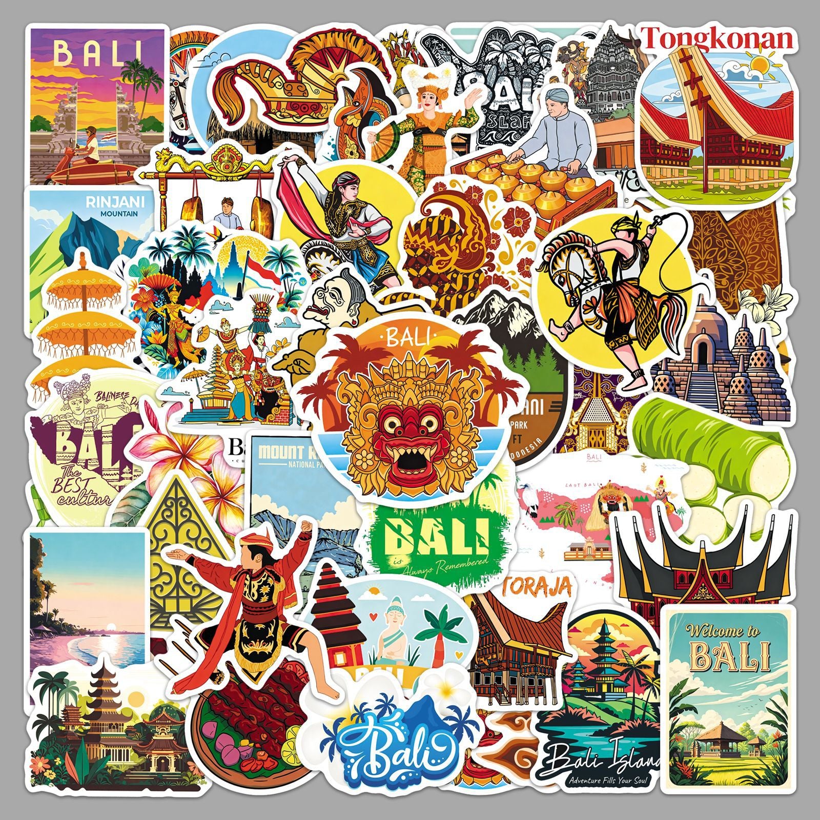 50Pcs Indonesia Travel Vinyl Stickers TRV16