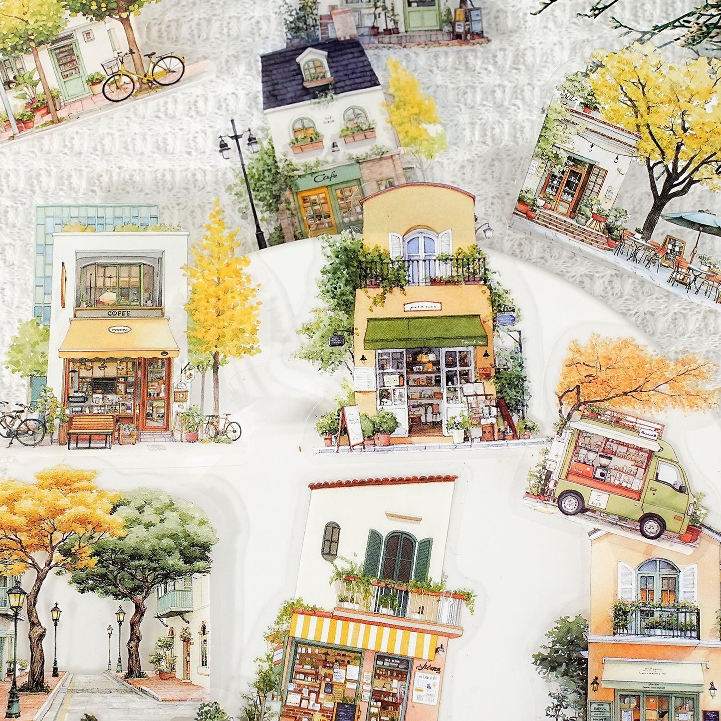 15 Pcs Town House Store PET Stickers XZSG