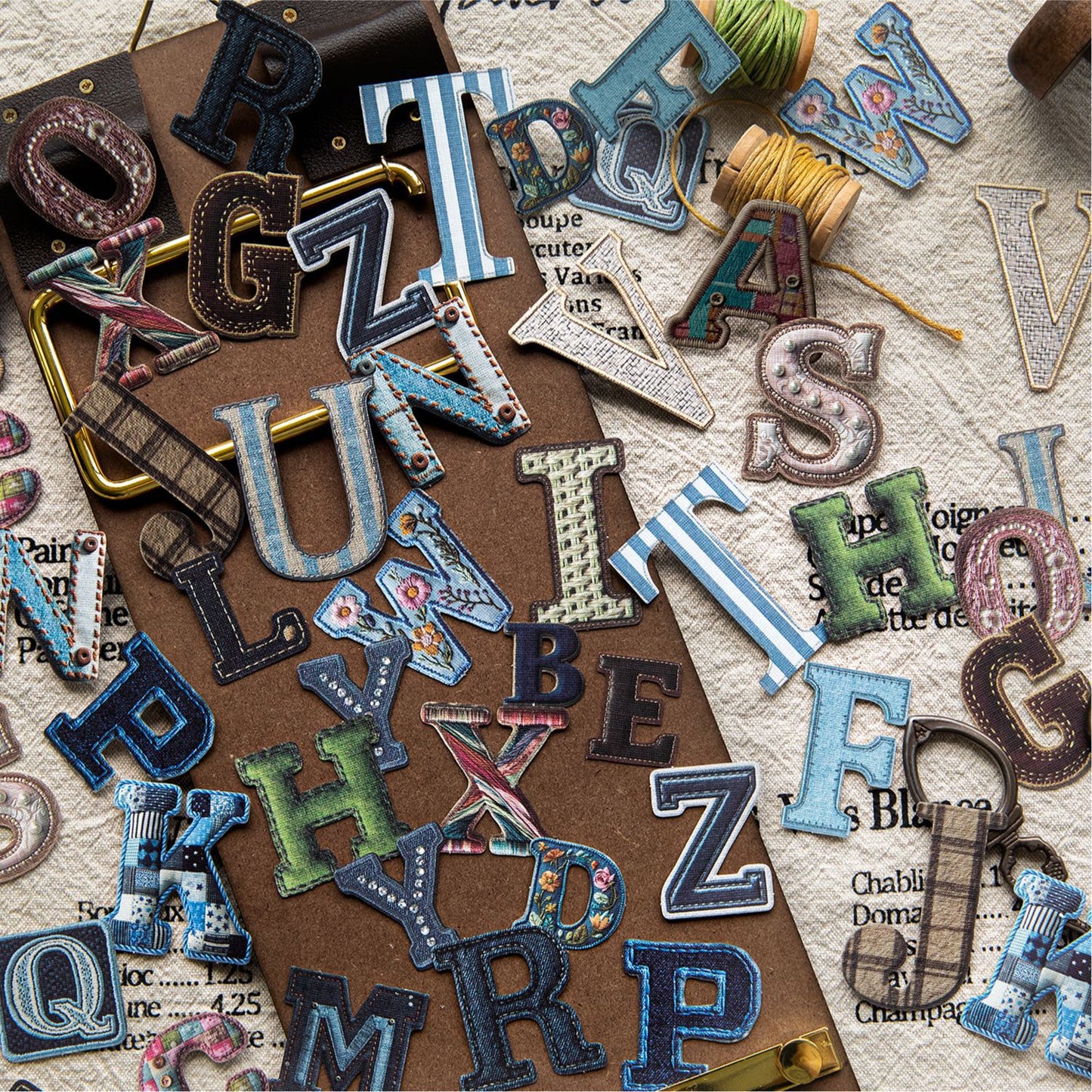 52 Pcs Vintage Alphabet Letter Stickers ZMCLS
