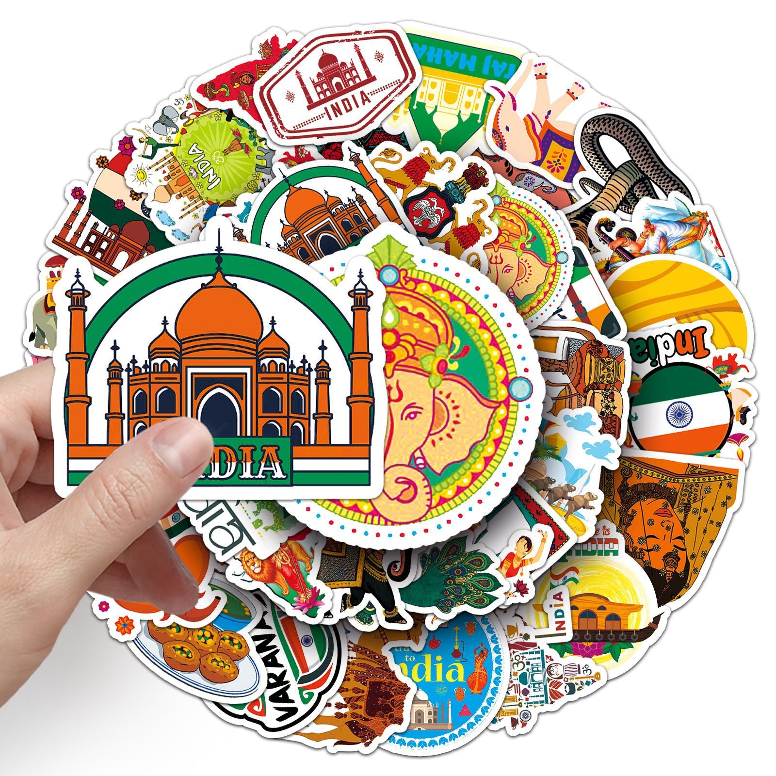 50Pcs India Travel Vinyl Stickers TRV03
