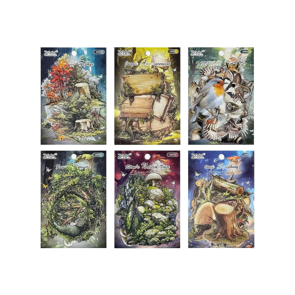 25 Pcs Wildland Theme PET Stickers LYMJ
