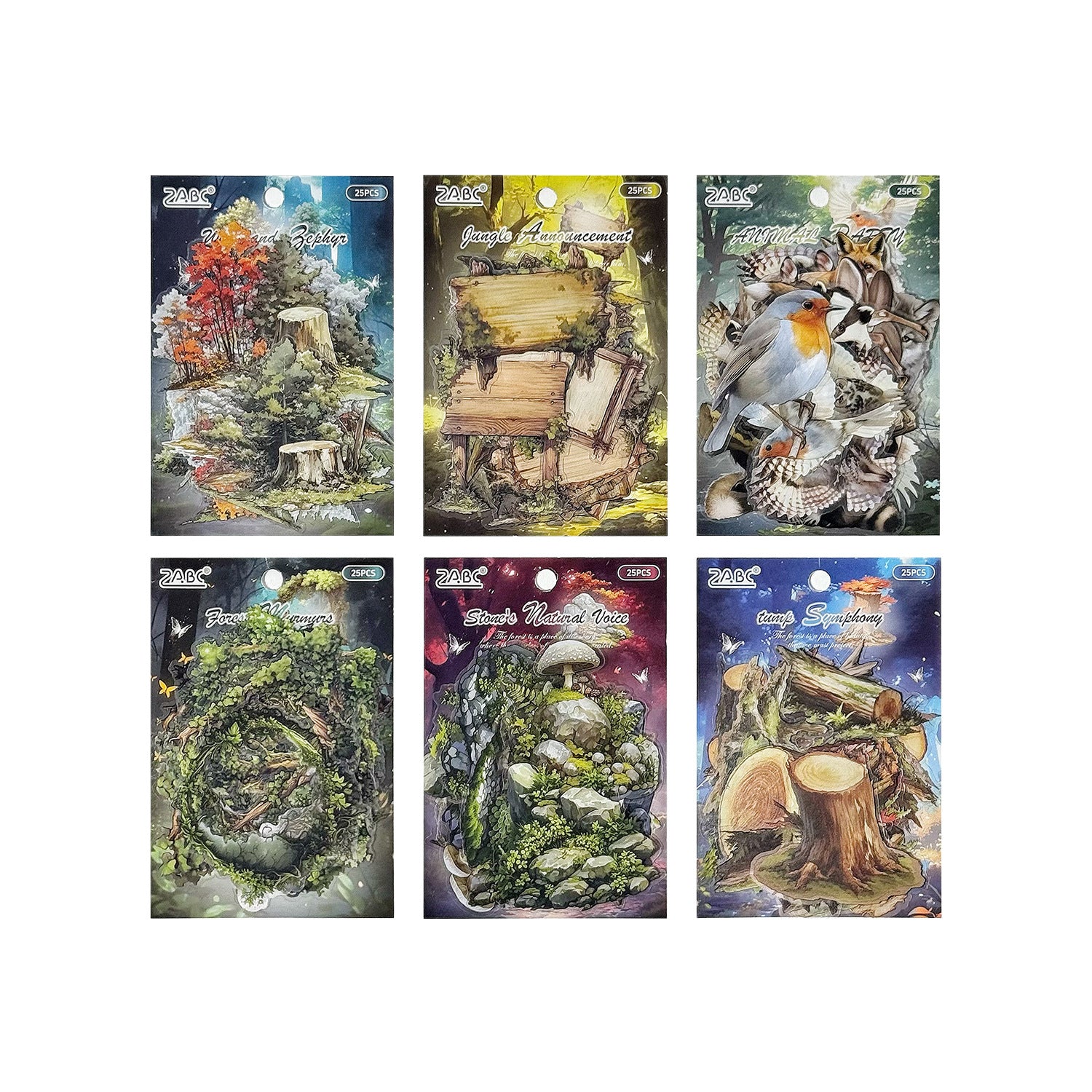25 Pcs Wildland Theme PET Stickers LYMJ