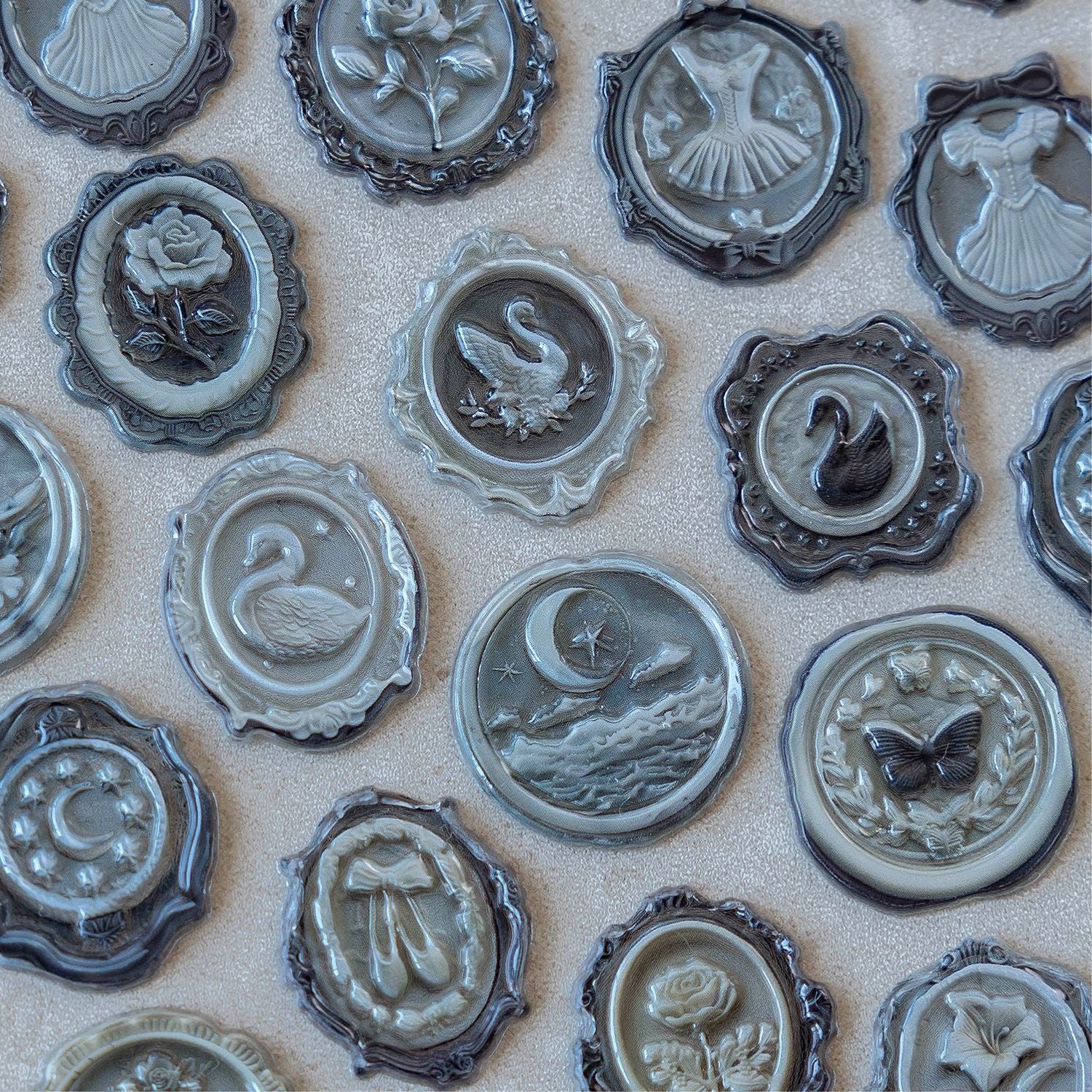 15 Pcs 3D Vintage Wax Seal Stickers JYXZ