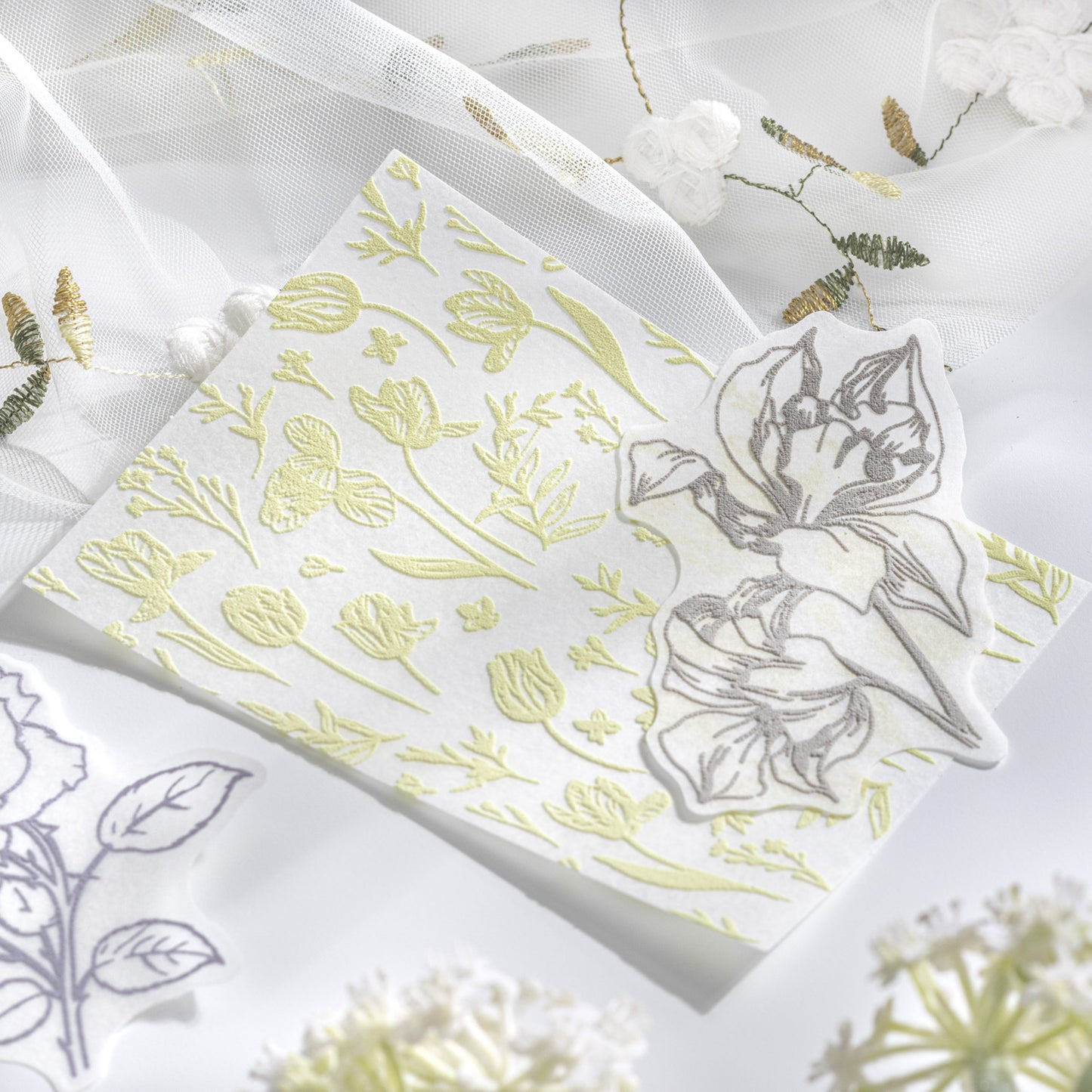 12 Pcs Botanical Foam Washi Stickers CZSLDH